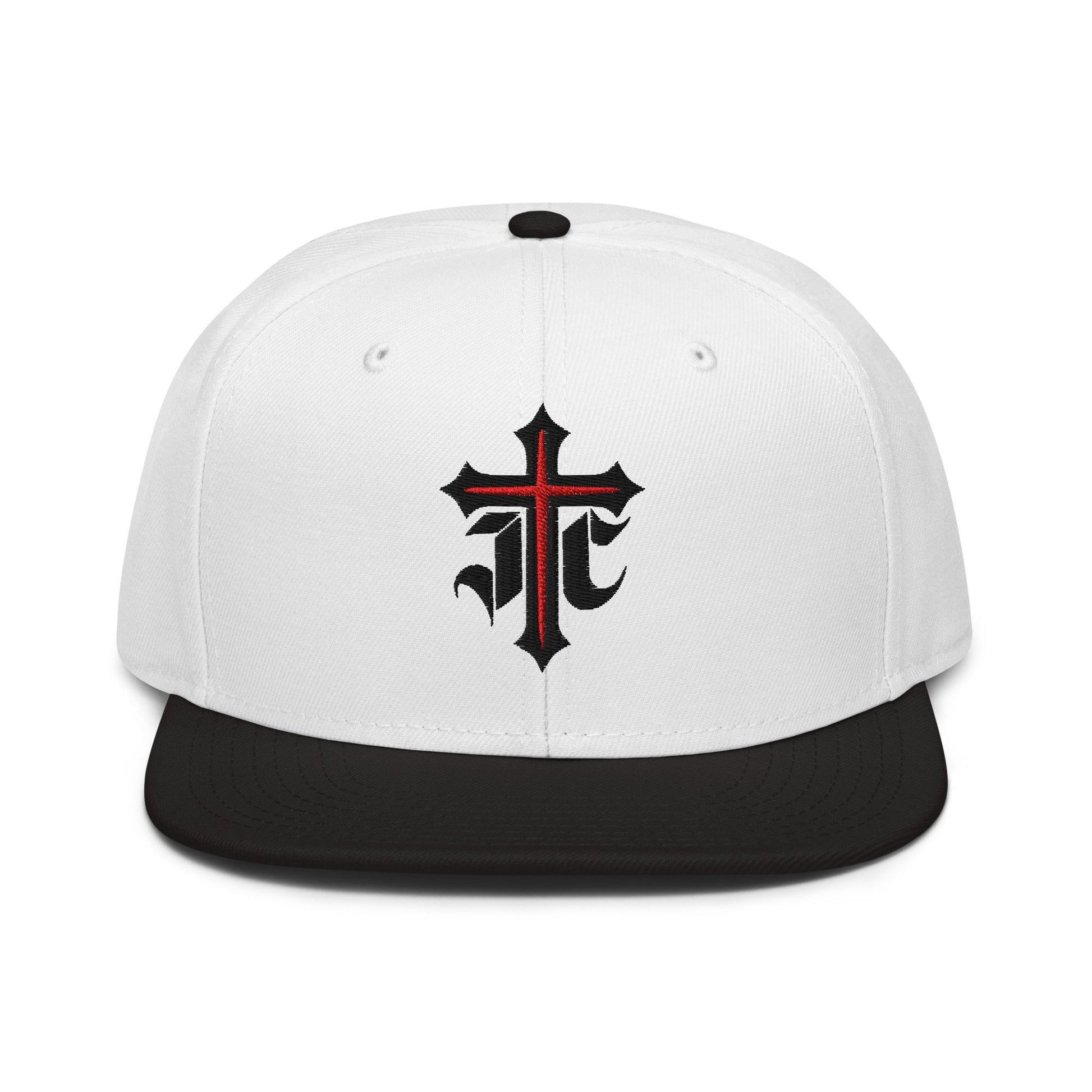 JC Gothic Cross, Flat Embroidered Christian Snapback - Inken Image