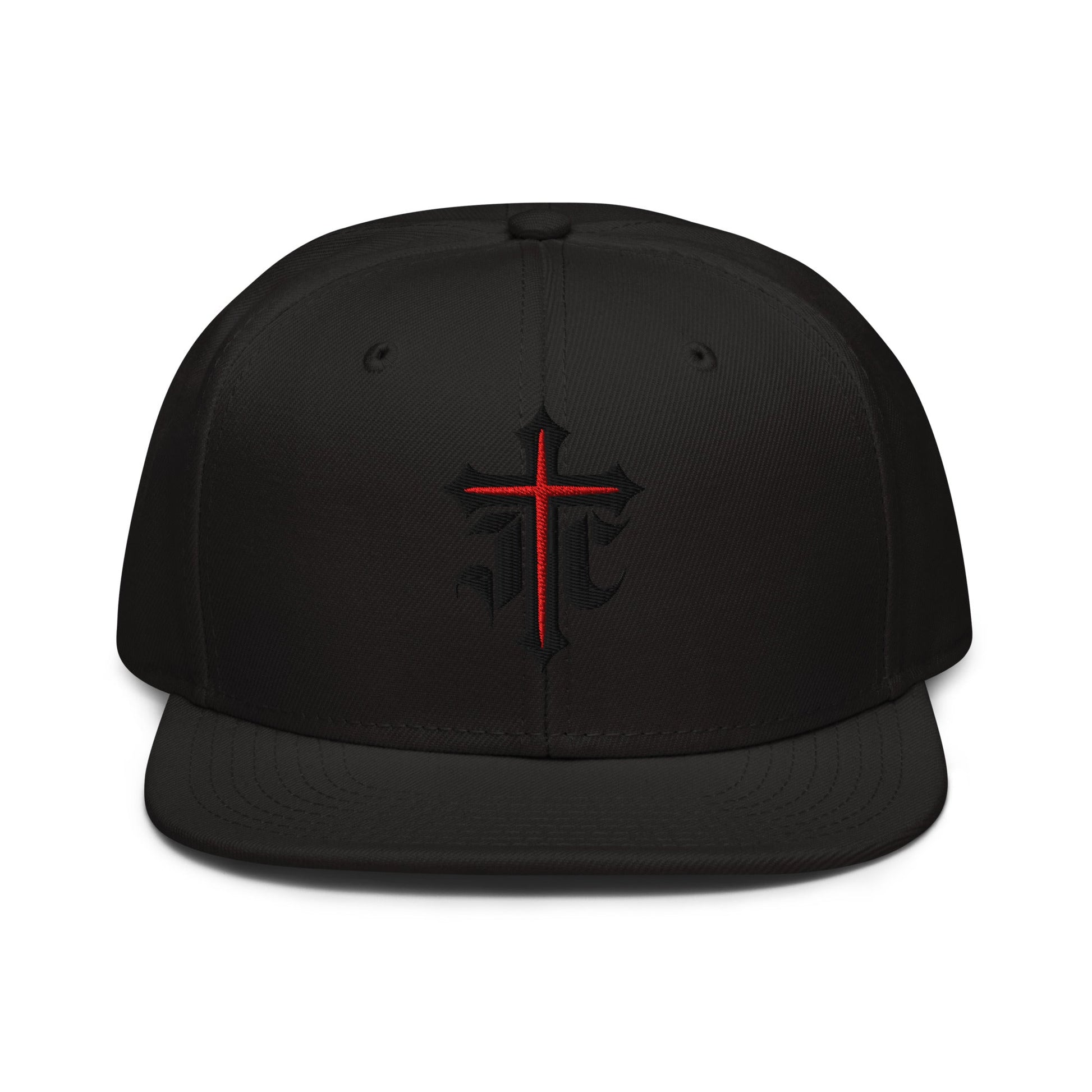 JC Gothic Cross, Flat Embroidered Christian Snapback - Inken Image