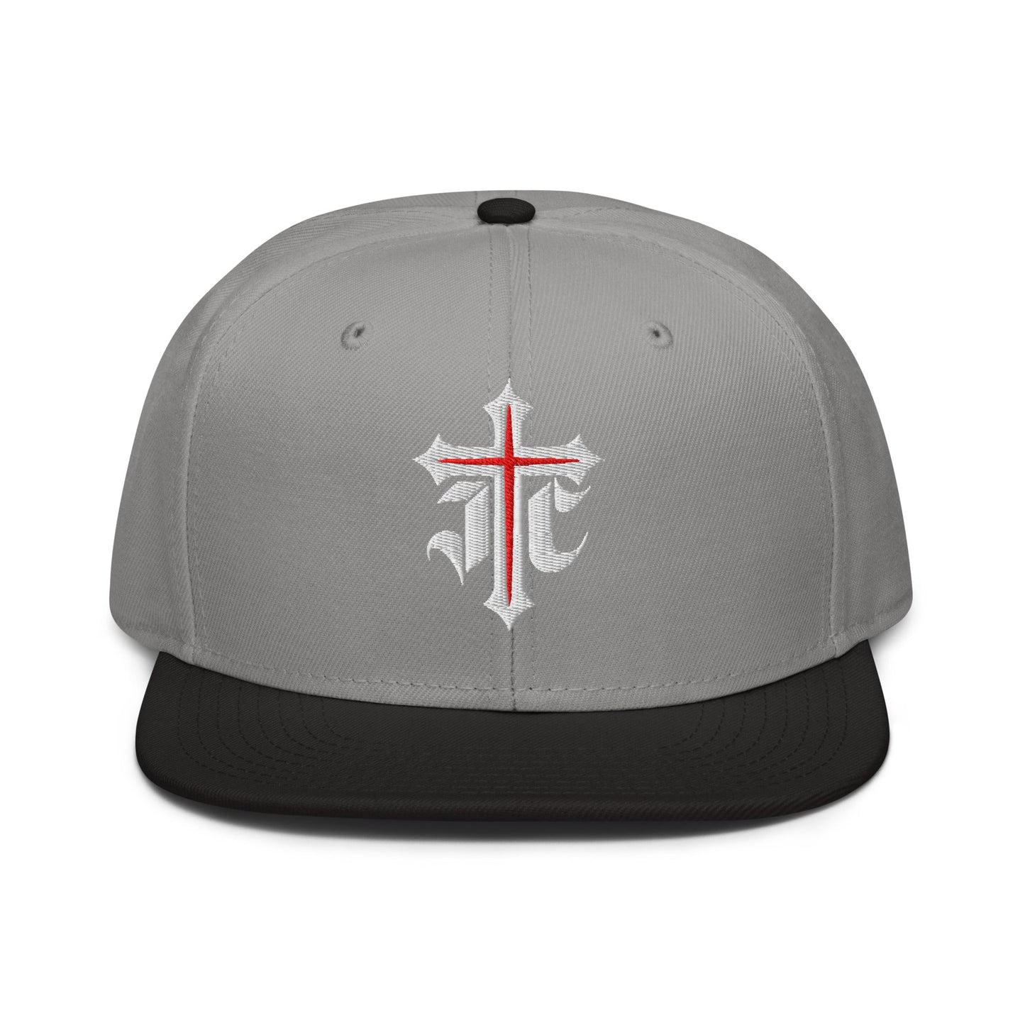 JC Gothic Cross, Flat Embroidered Christian Snapback - Inken Image
