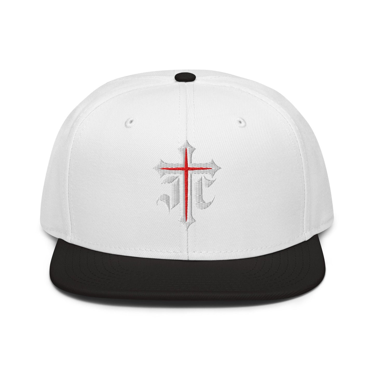JC Gothic Cross, Flat Embroidered Christian Snapback - Inken Image