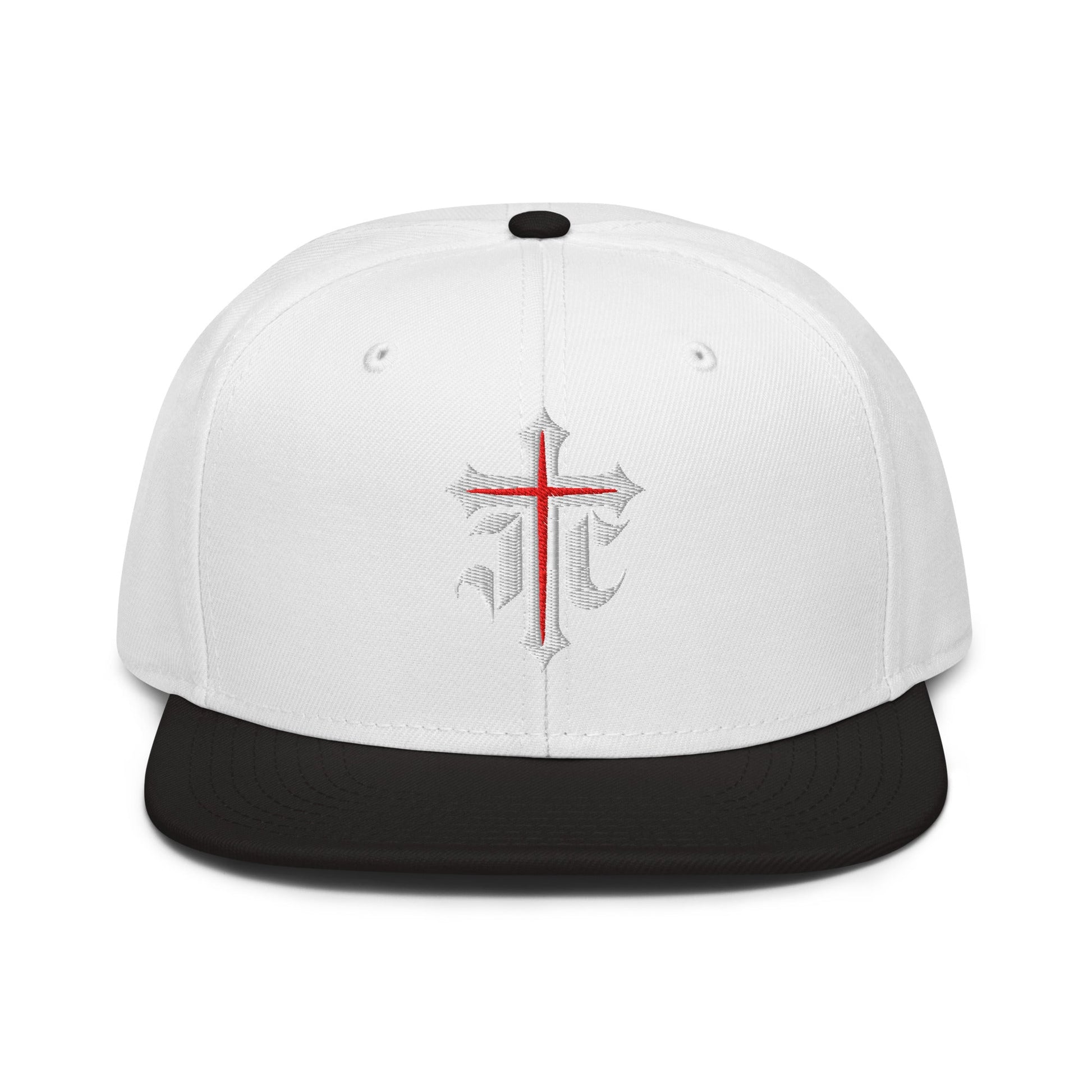 JC Gothic Cross, Flat Embroidered Christian Snapback - Inken Image