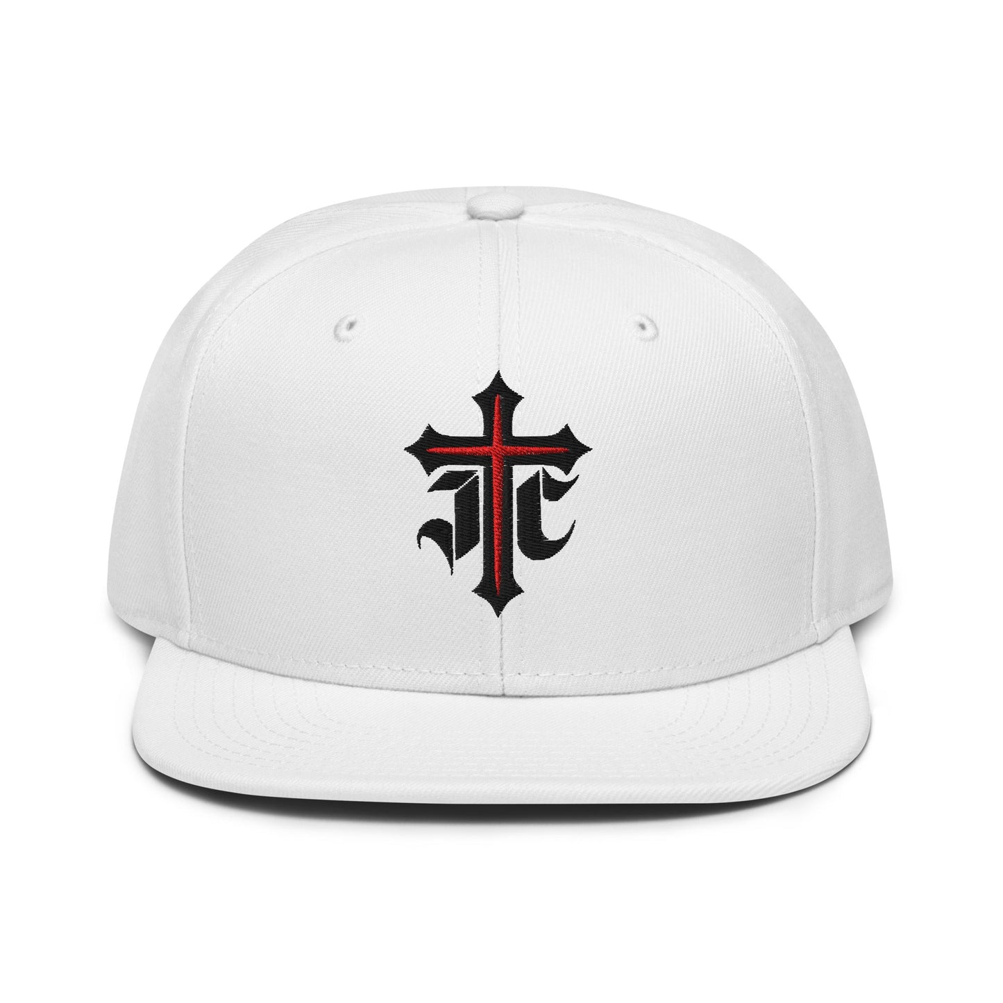 JC Gothic Cross, Flat Embroidered Christian Snapback - Inken Image