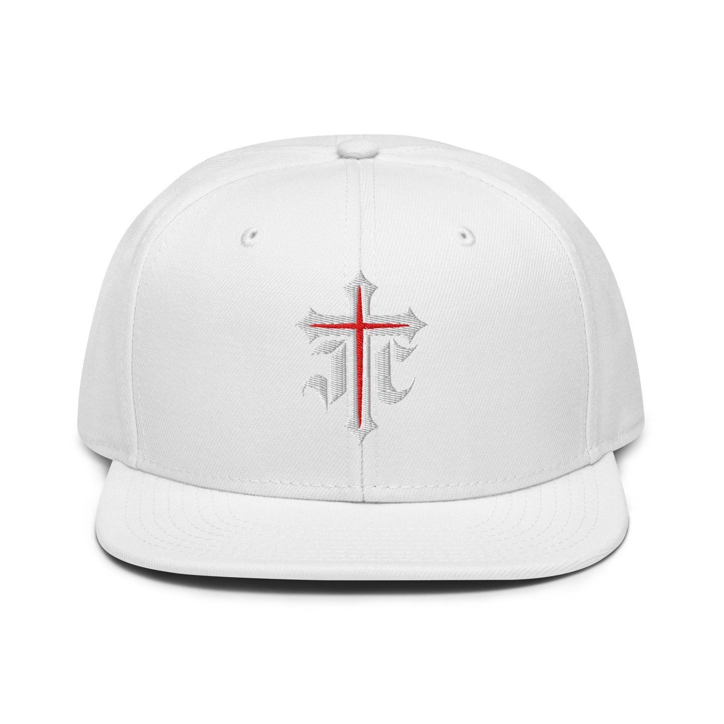 JC Gothic Cross, Flat Embroidered Christian Snapback - Inken Image