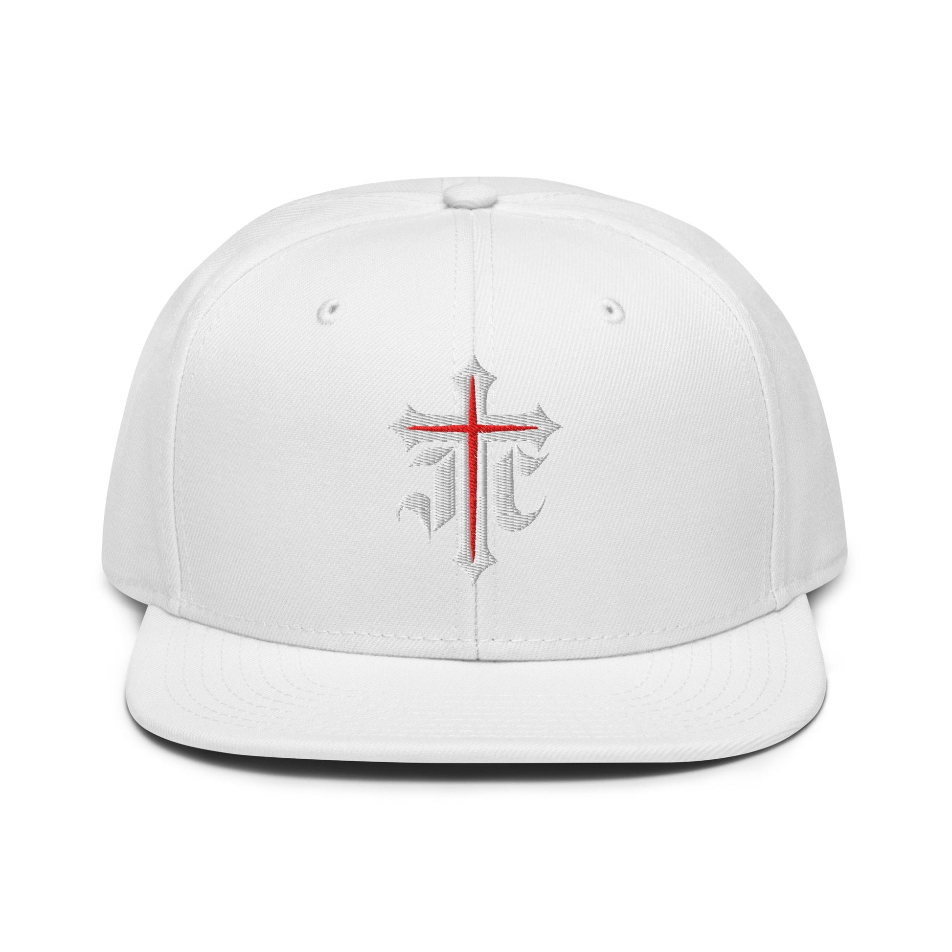 JC Gothic Cross, Flat Embroidered Christian Snapback - Inken Image