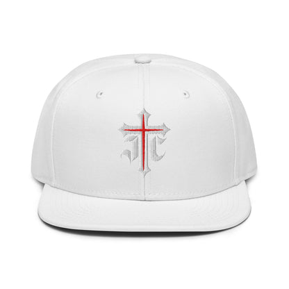 JC Gothic Cross, Flat Embroidered Christian Snapback - Inken Image