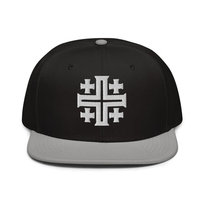Jerusalem Cross 3D Puff Embroidered Snapback - Inken Image