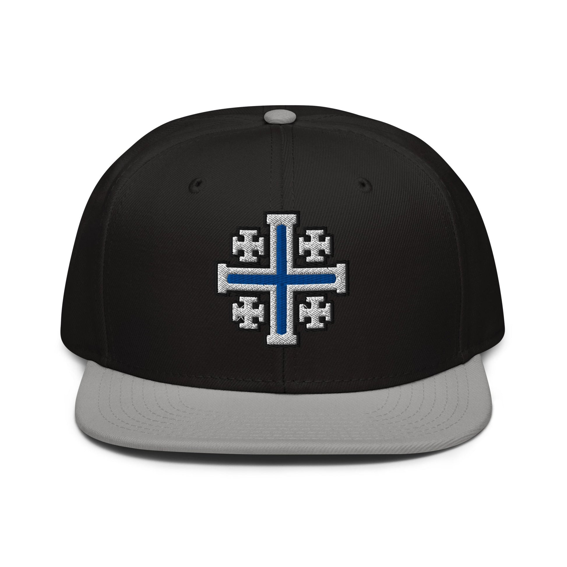 Jerusalem Cross Flat Embroidered Snapback - Inken Image