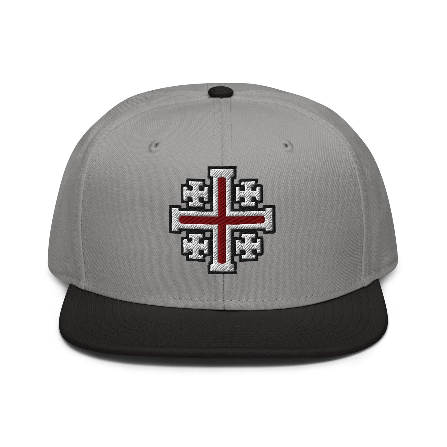 Jerusalem Cross Flat Embroidered Snapback - Inken Image