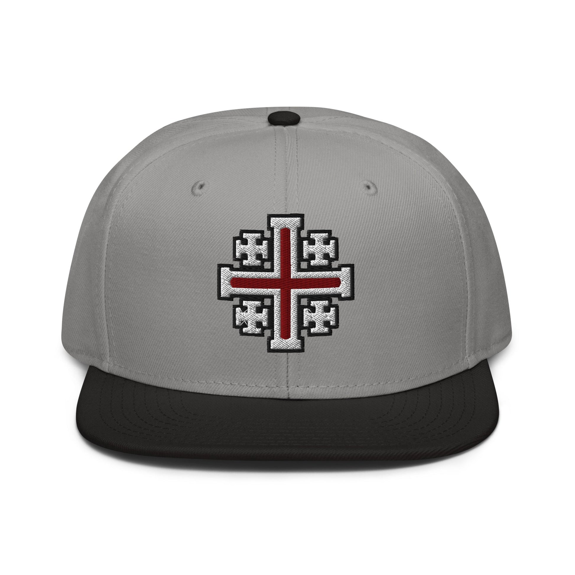 Jerusalem Cross Flat Embroidered Snapback - Inken Image