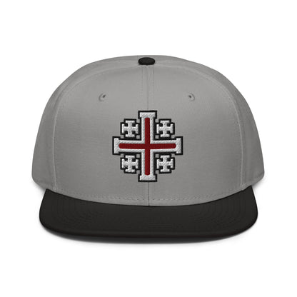 Jerusalem Cross Flat Embroidered Snapback - Inken Image