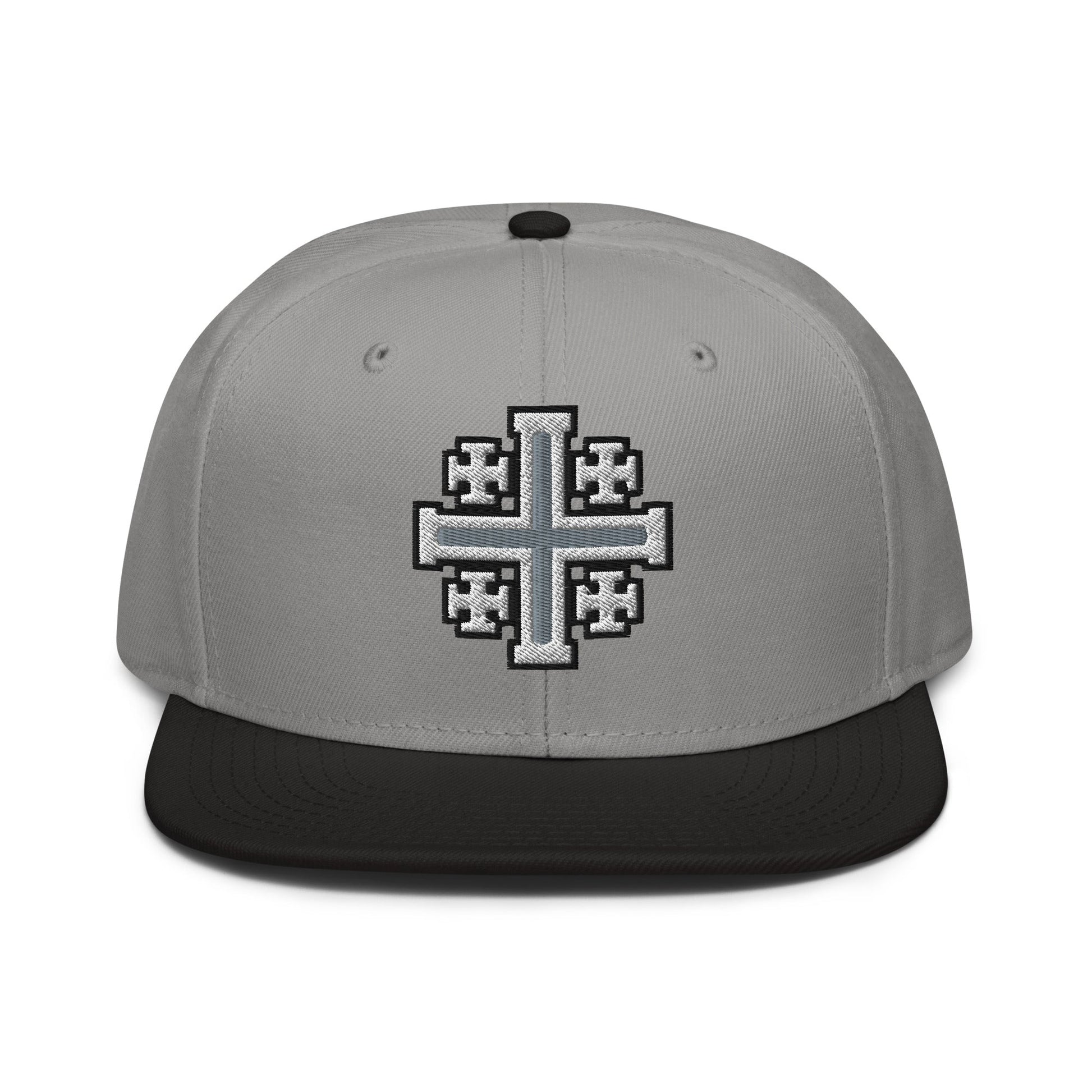 Jerusalem Cross Flat Embroidered Snapback - Inken Image