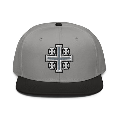 Jerusalem Cross Flat Embroidered Snapback - Inken Image