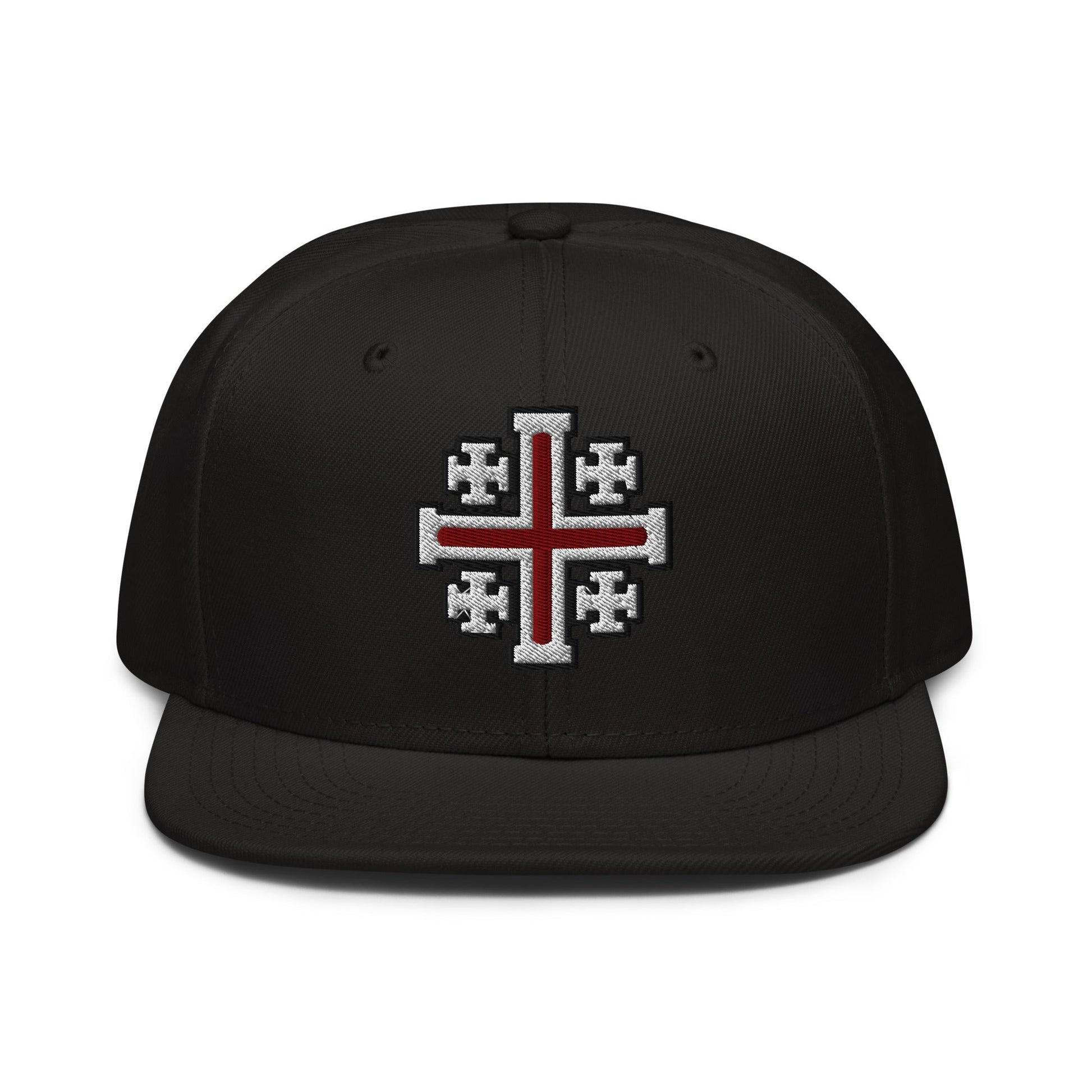 Jerusalem Cross Flat Embroidered Snapback - Inken Image