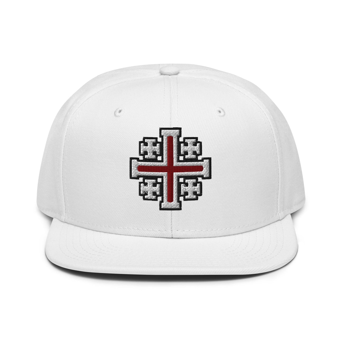 Jerusalem Cross Flat Embroidered Snapback - Inken Image