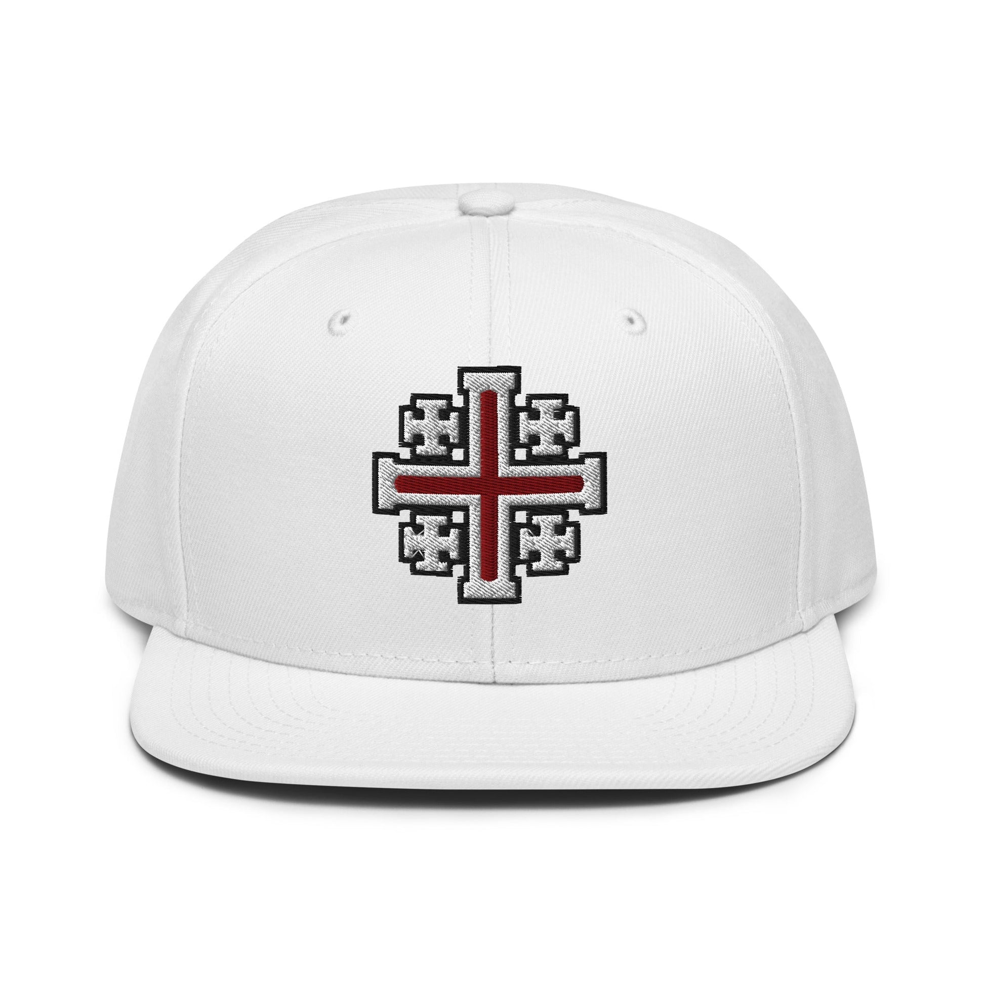 Jerusalem Cross Flat Embroidered Snapback - Inken Image