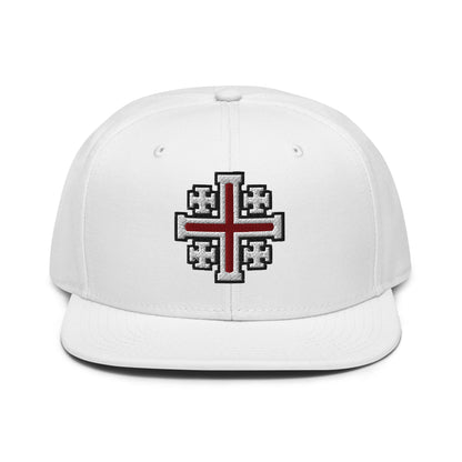 Jerusalem Cross Flat Embroidered Snapback - Inken Image