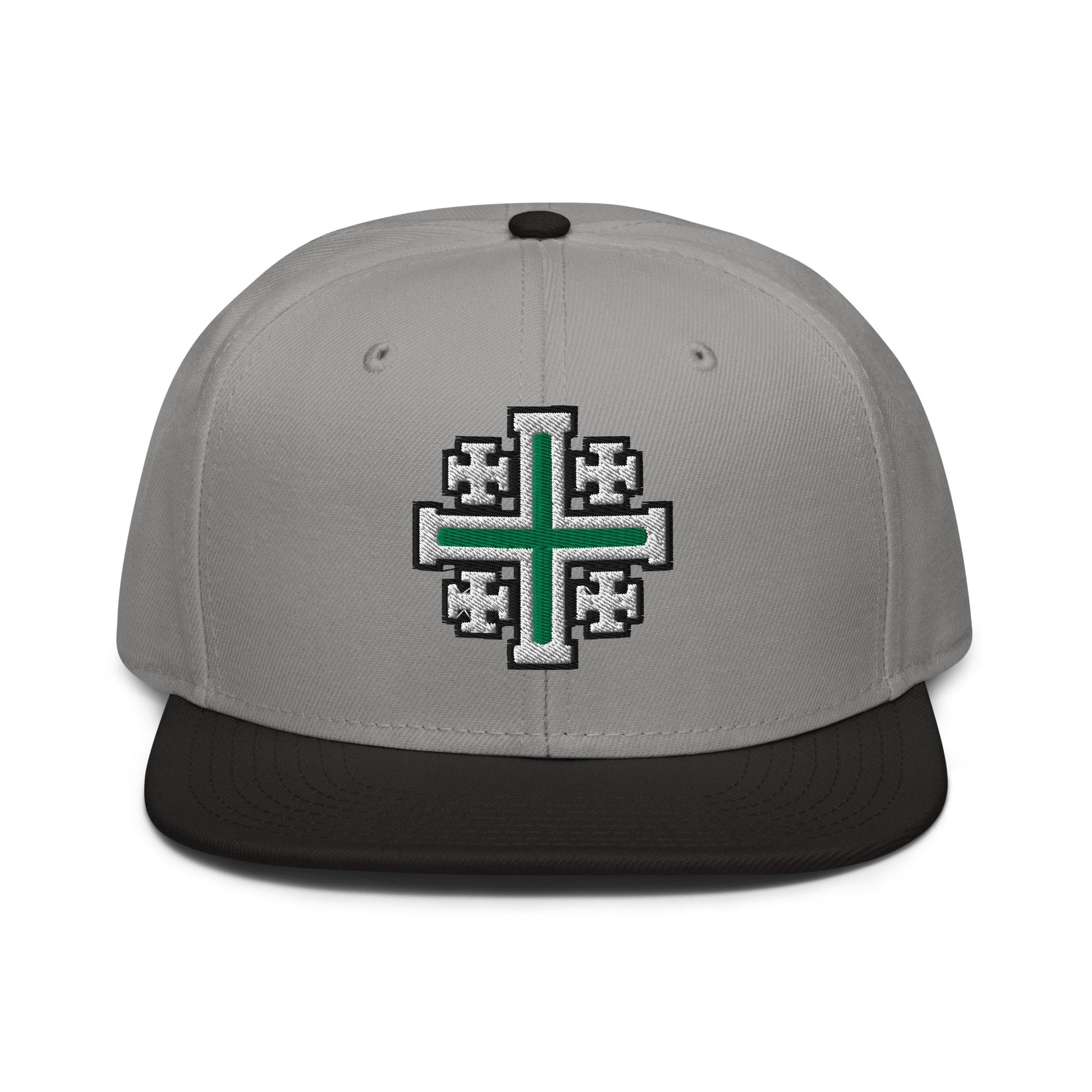 Jerusalem Cross Flat Embroidered Snapback - Inken Image