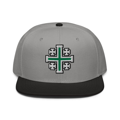 Jerusalem Cross Flat Embroidered Snapback - Inken Image