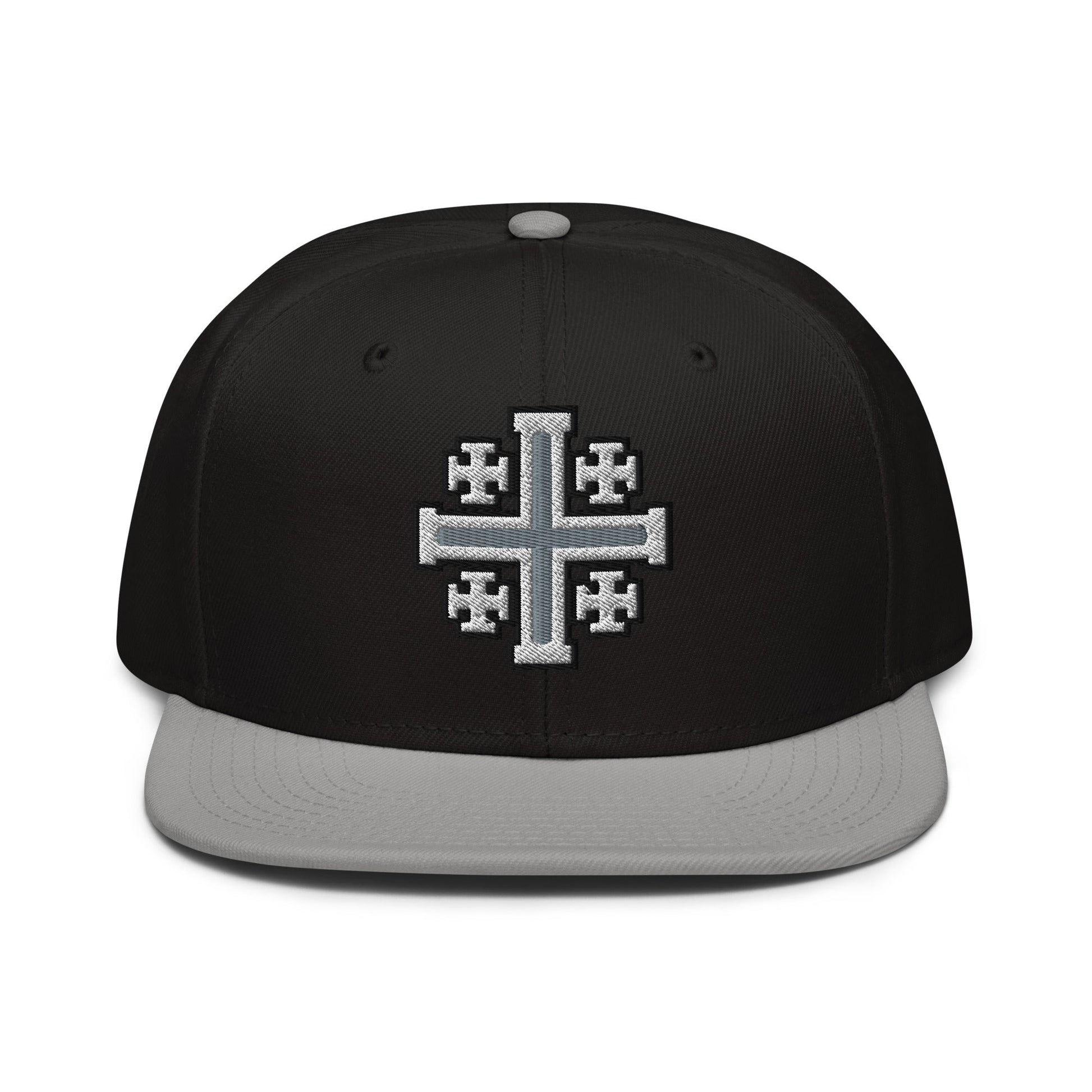 Jerusalem Cross Flat Embroidered Snapback - Inken Image