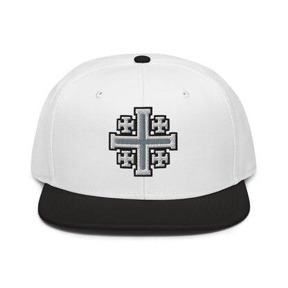 Jerusalem Cross Flat Embroidered Snapback - Inken Image