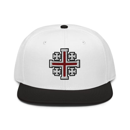 Jerusalem Cross Flat Embroidered Snapback - Inken Image