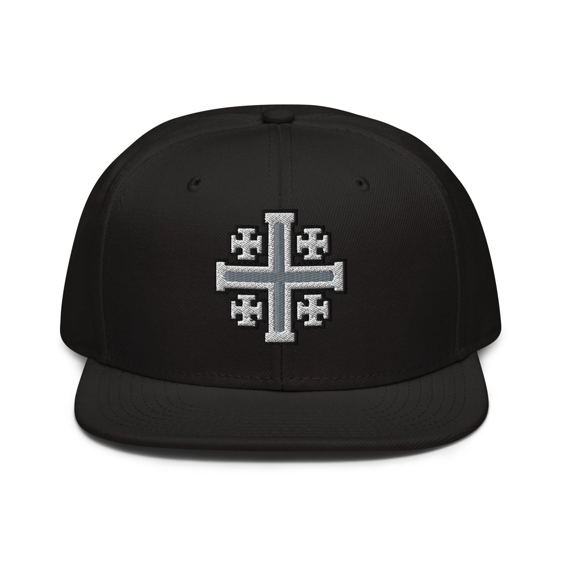 Jerusalem Cross Flat Embroidered Snapback - Inken Image