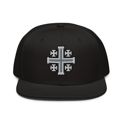 Jerusalem Cross Flat Embroidered Snapback - Inken Image