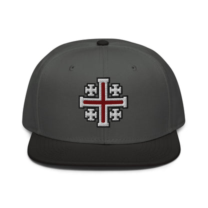 Jerusalem Cross Flat Embroidered Snapback - Inken Image