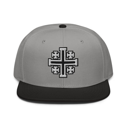 Jerusalem Cross Flat Embroidered Snapback - Inken Image