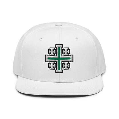 Jerusalem Cross Flat Embroidered Snapback - Inken Image