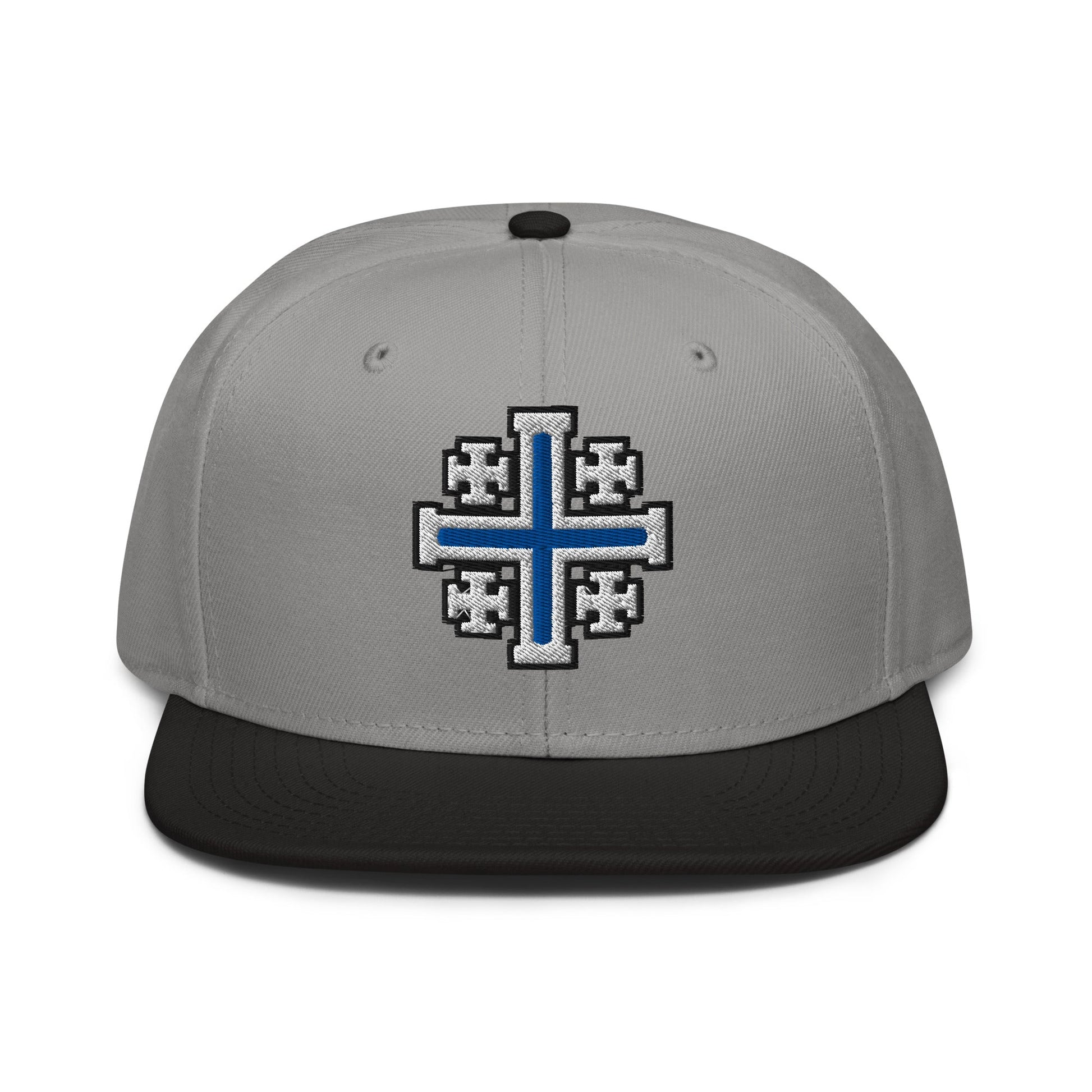 Jerusalem Cross Flat Embroidered Snapback - Inken Image