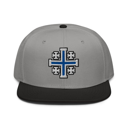 Jerusalem Cross Flat Embroidered Snapback - Inken Image