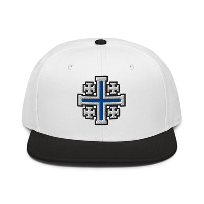 Jerusalem Cross Flat Embroidered Snapback - Inken Image