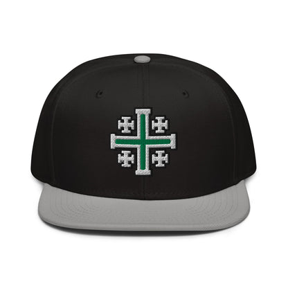 Jerusalem Cross Flat Embroidered Snapback - Inken Image