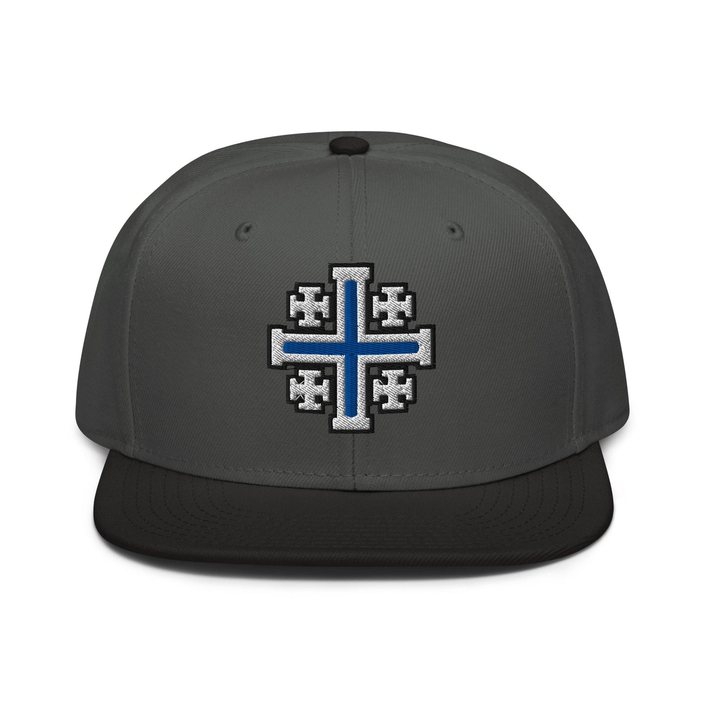 Jerusalem Cross Flat Embroidered Snapback - Inken Image