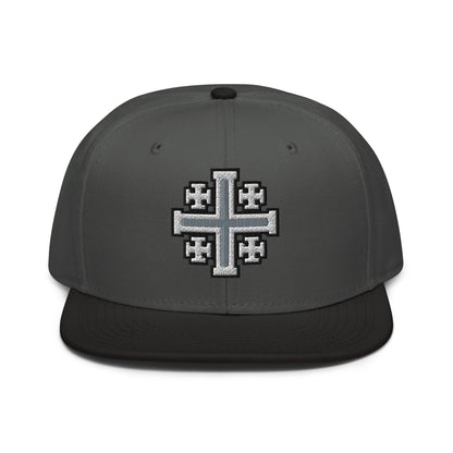 Jerusalem Cross Flat Embroidered Snapback - Inken Image