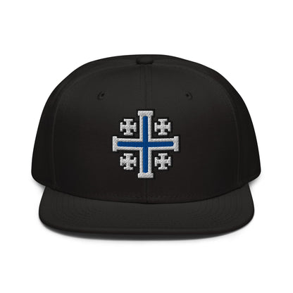 Jerusalem Cross Flat Embroidered Snapback - Inken Image