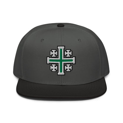 Jerusalem Cross Flat Embroidered Snapback - Inken Image
