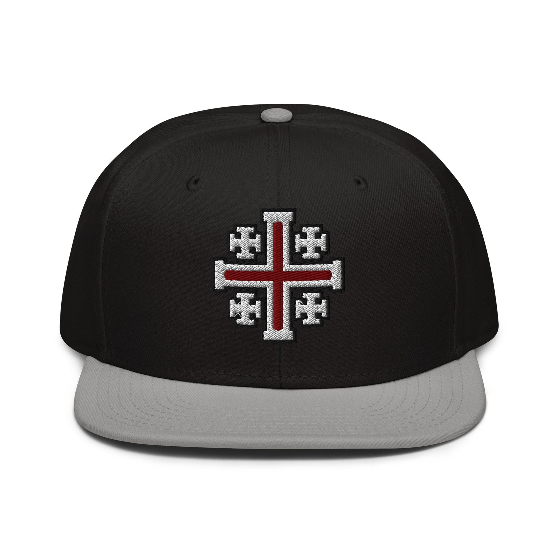 Jerusalem Cross Flat Embroidered Snapback - Inken Image