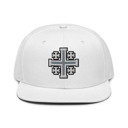 Jerusalem Cross Flat Embroidered Snapback - Inken Image