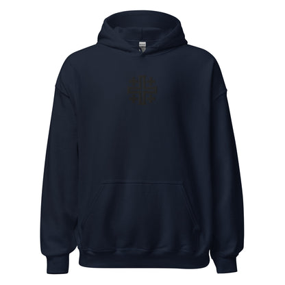 Jerusalem Cross Minimalist Embroidered Hoodie - Inken Image
