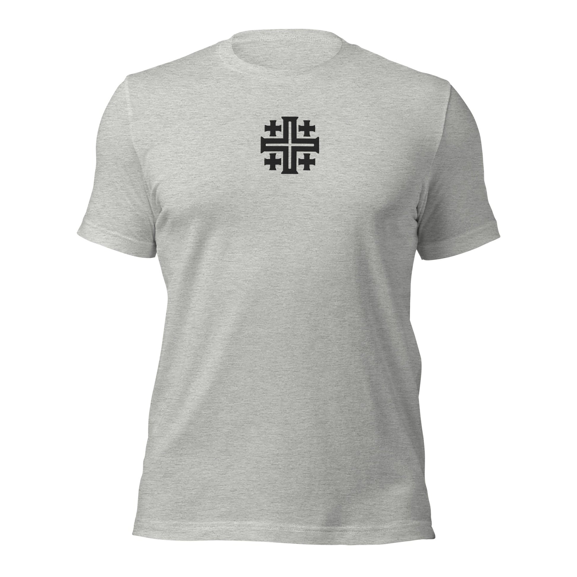 Jerusalem Cross Minimalist Embroidered T-Shirt - Inken Image