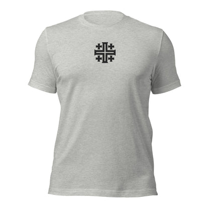 Jerusalem Cross Minimalist Embroidered T-Shirt - Inken Image