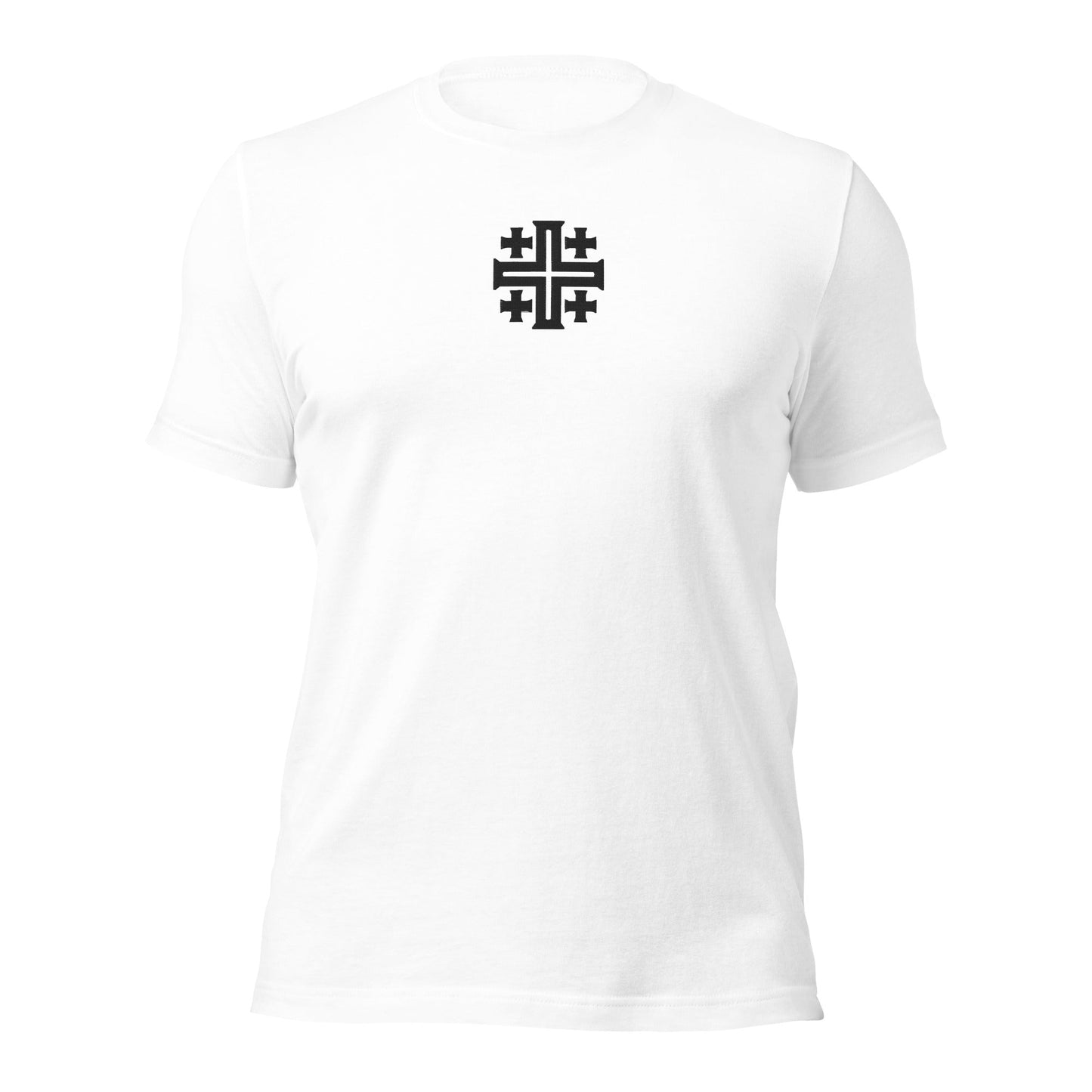 Jerusalem Cross Minimalist Embroidered T-Shirt - Inken Image