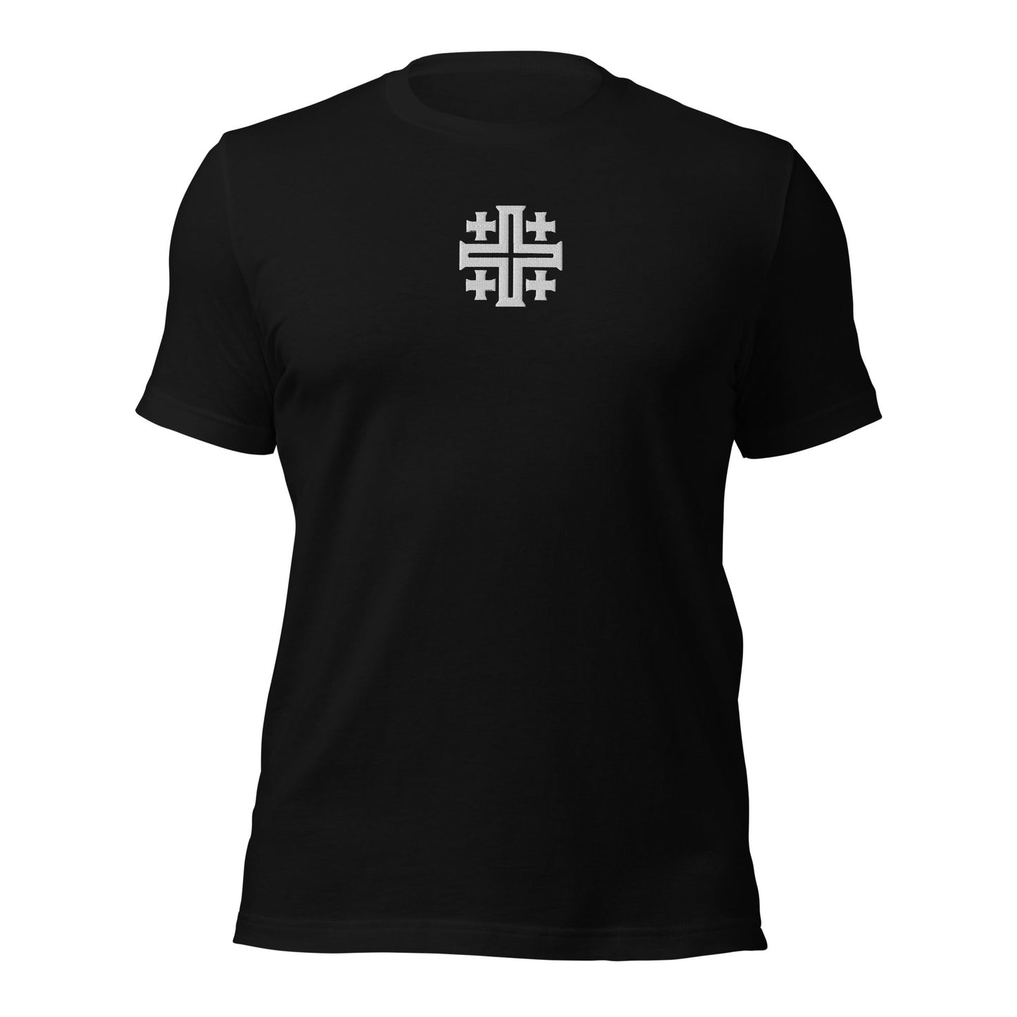 Jerusalem Cross Minimalist Embroidered T-Shirt - Inken Image