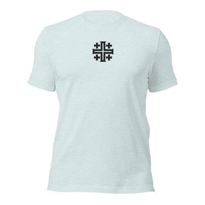 Jerusalem Cross Minimalist Embroidered T-Shirt - Inken Image
