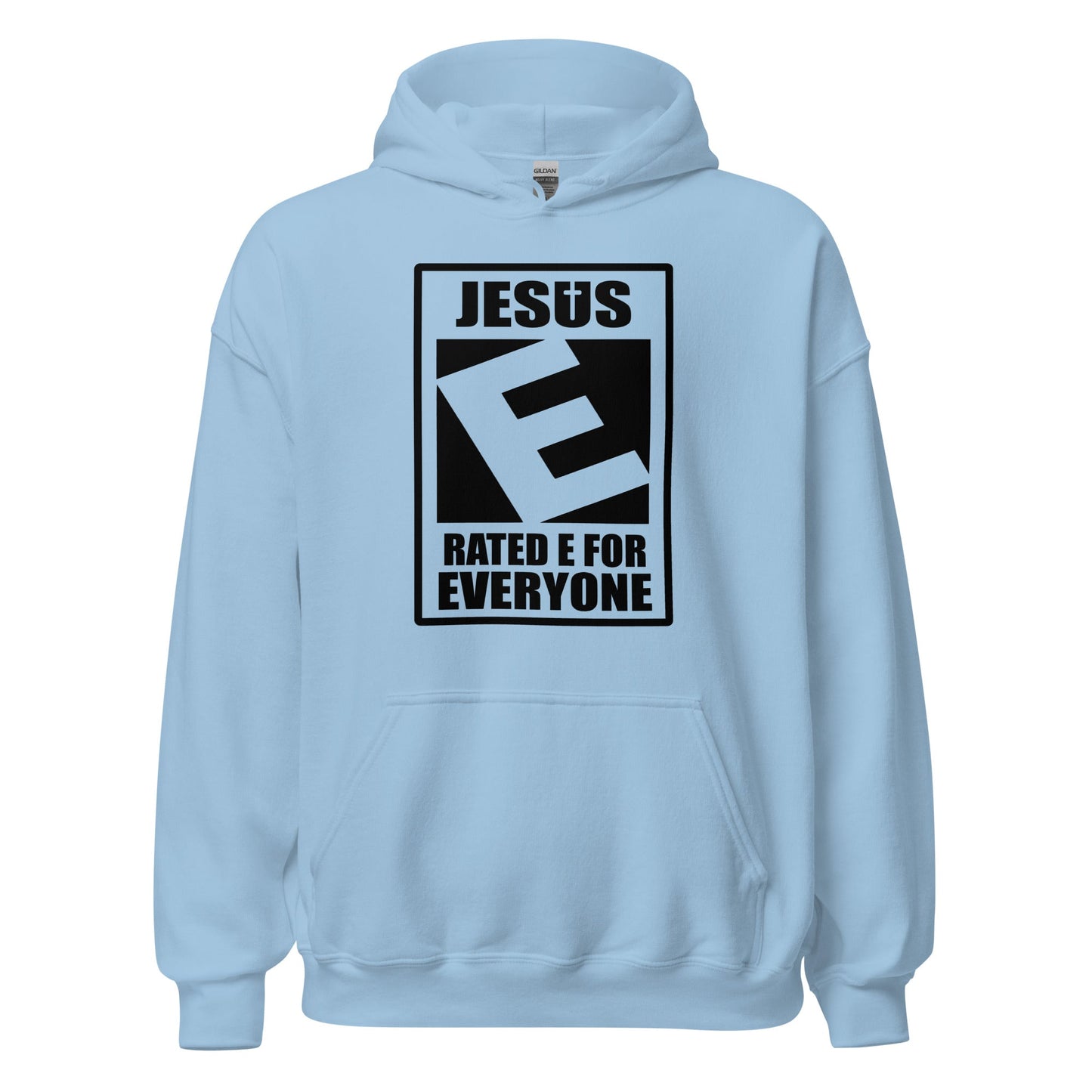 Jesus Rated E For Everyone Warning Label Hoodie - Inken Image