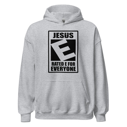 Jesus Rated E For Everyone Warning Label Hoodie - Inken Image
