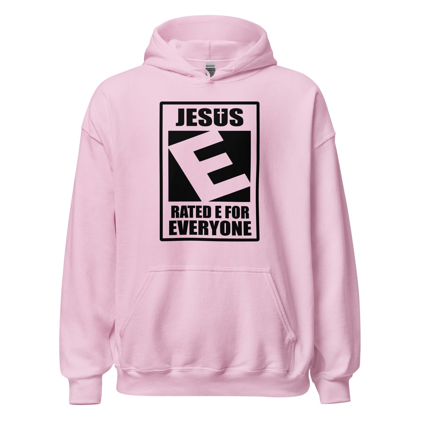 Jesus Rated E For Everyone Warning Label Hoodie - Inken Image