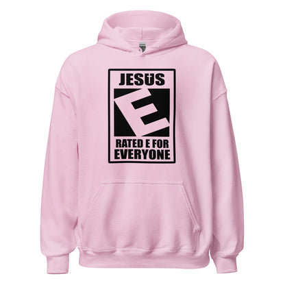 Jesus Rated E For Everyone Warning Label Hoodie - Inken Image